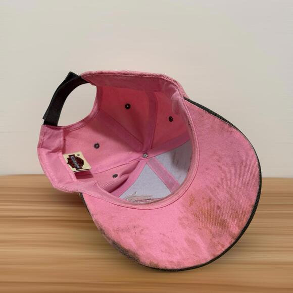 Retro Harley-Davidson Pink Gray Embroidered Adjustable Baseball Cap Women’s - Picture 7 of 8